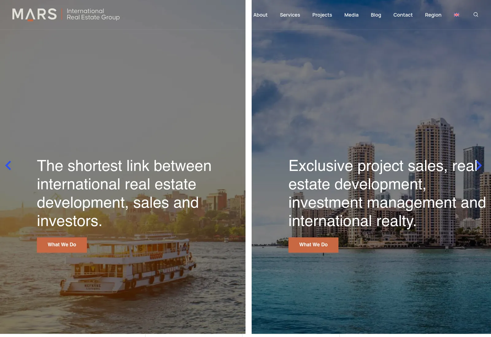 Mars International Group kurumsal web tasarım projesi ekran görüntüsü
